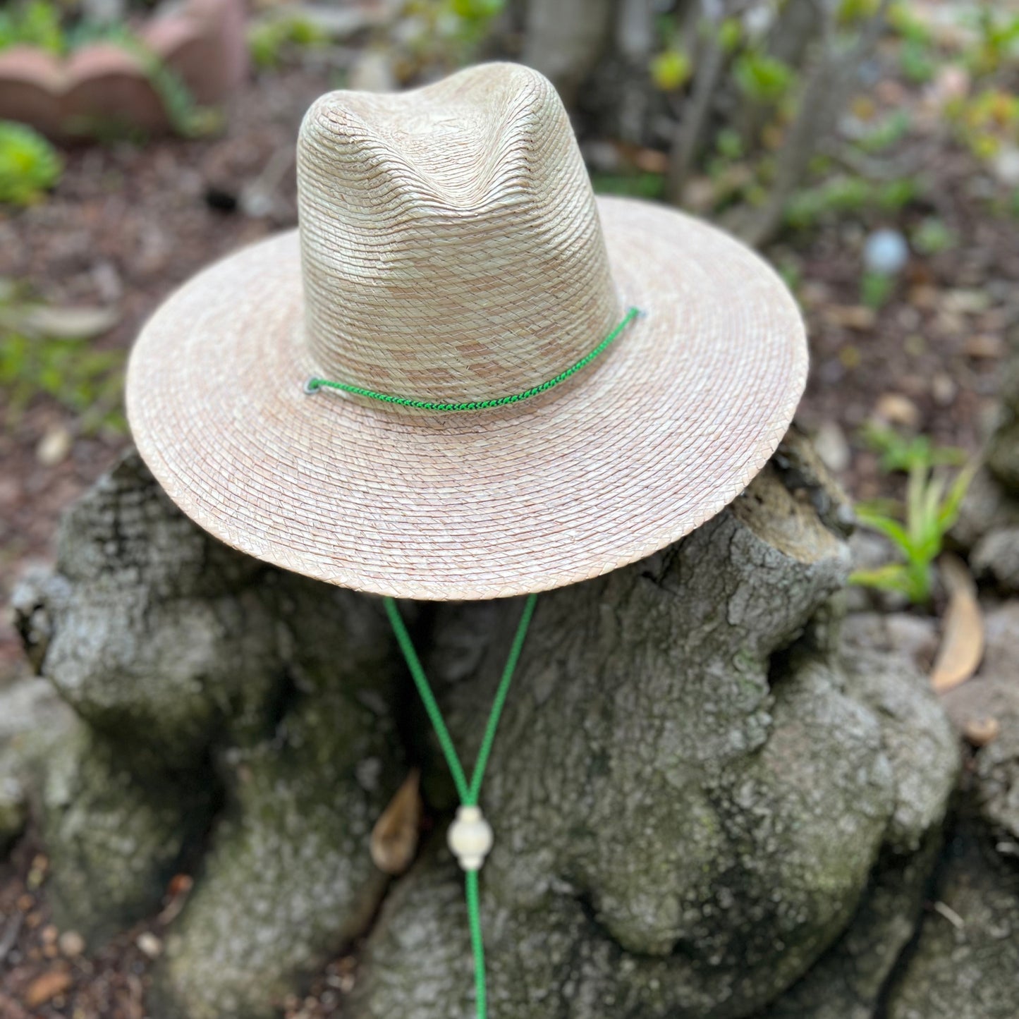 Straw Fedora Flat Brim + Chin Cord