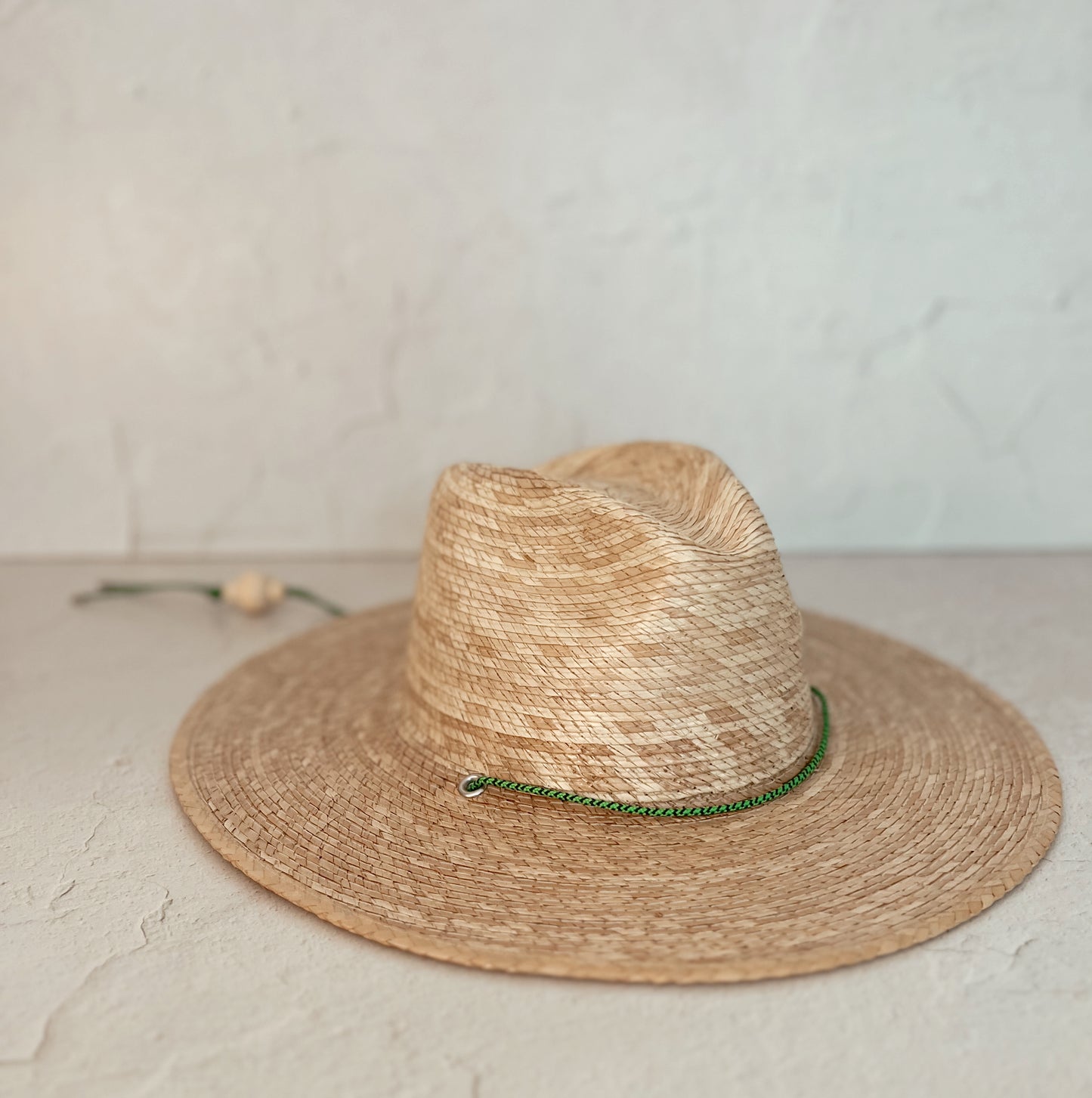 Straw Fedora Flat Brim + Chin Cord