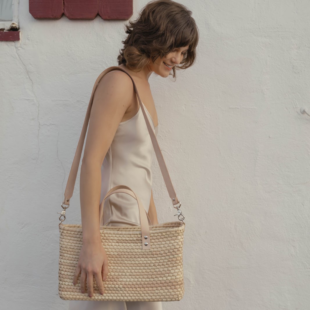 Tulum Straw Tote With Crossbody Strap