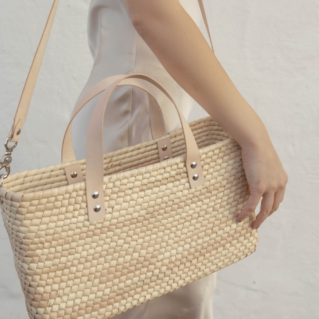 Tulum Straw Tote With Crossbody Strap