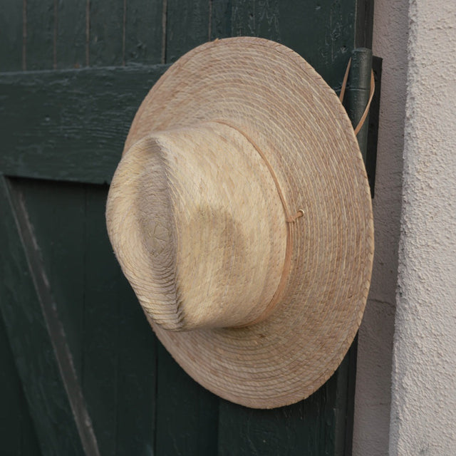 La Playa Straw Fedora Hat With Chin Cord