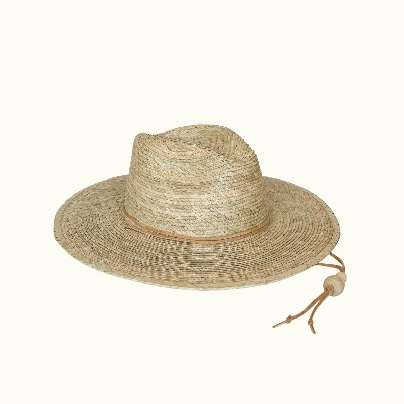 La Playa Straw Fedora Hat With Chin Cord