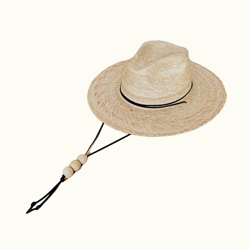 La Playa Straw Fedora Hat With Chin Cord