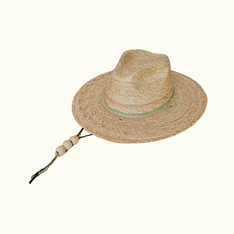 La Playa Straw Fedora Hat With Chin Cord