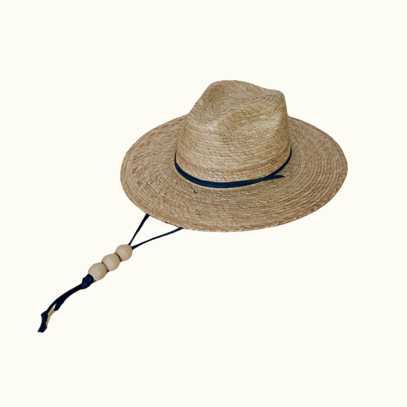 La Playa Straw Fedora Hat With Chin Cord