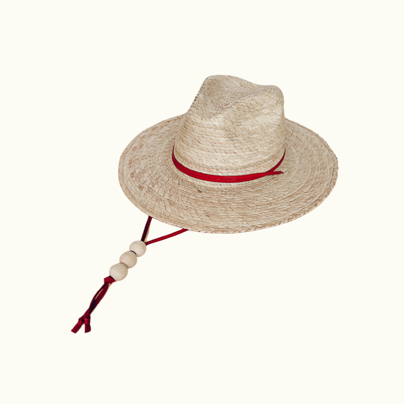 La Playa Straw Fedora Hat With Chin Cord