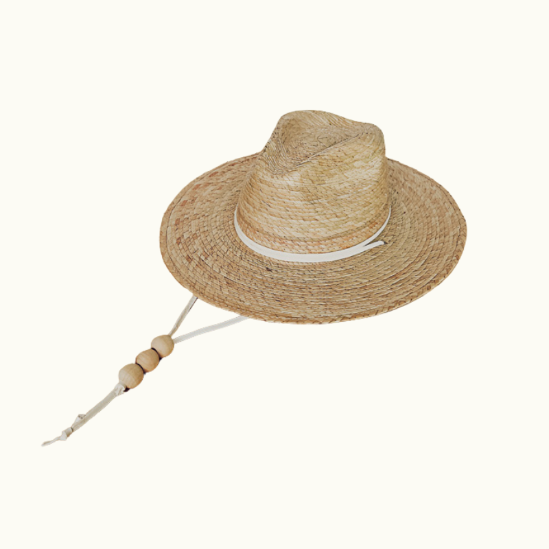 La Playa Straw Fedora Hat With Chin Cord