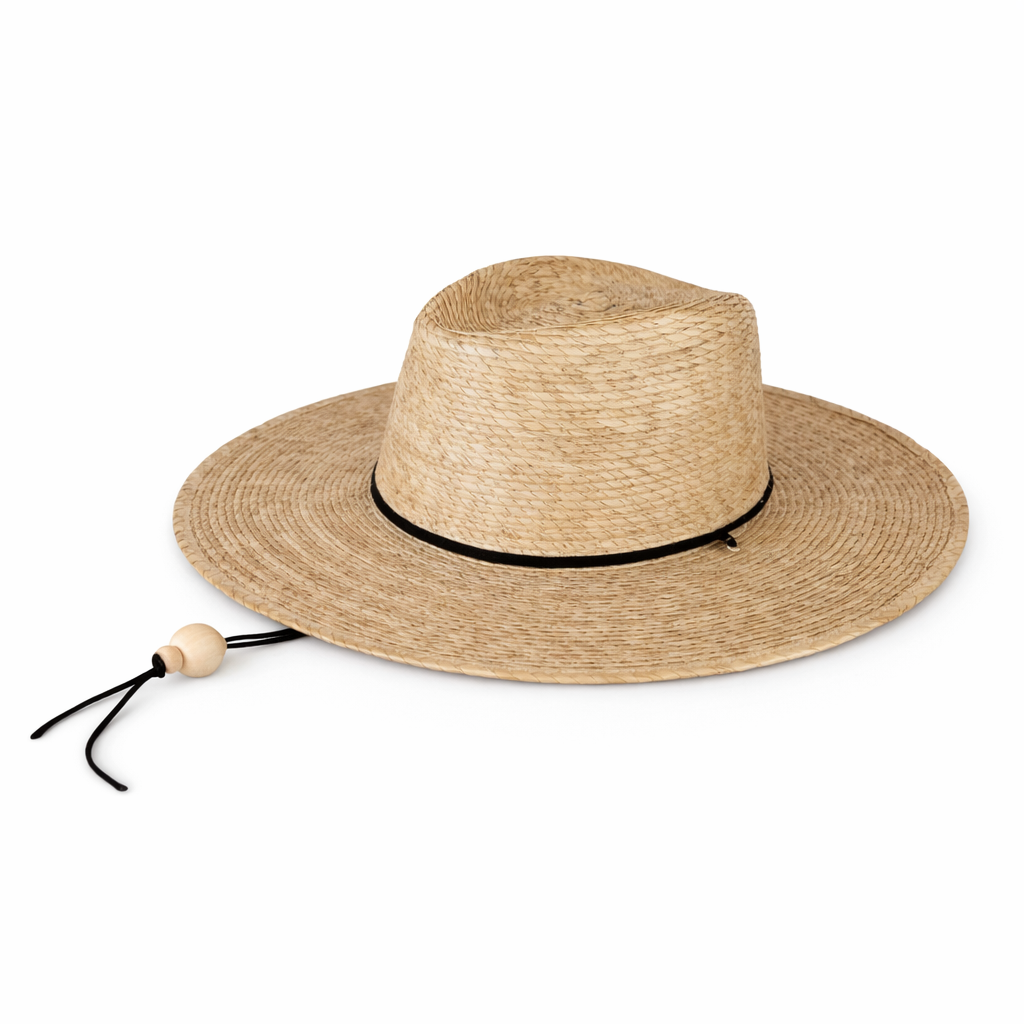 La Playa Straw Fedora Hat With Chin Cord