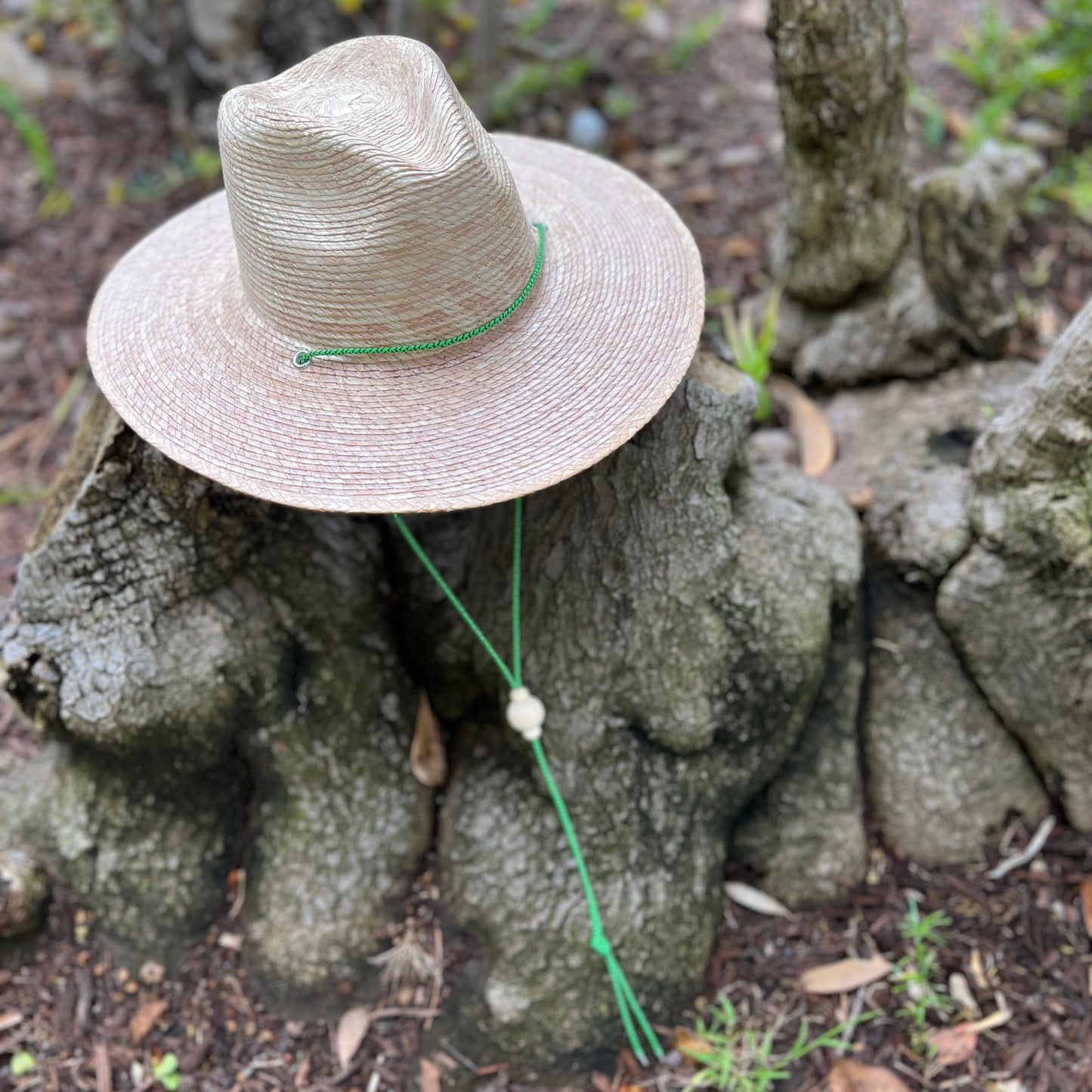 Straw Fedora Flat Brim + Chin Cord