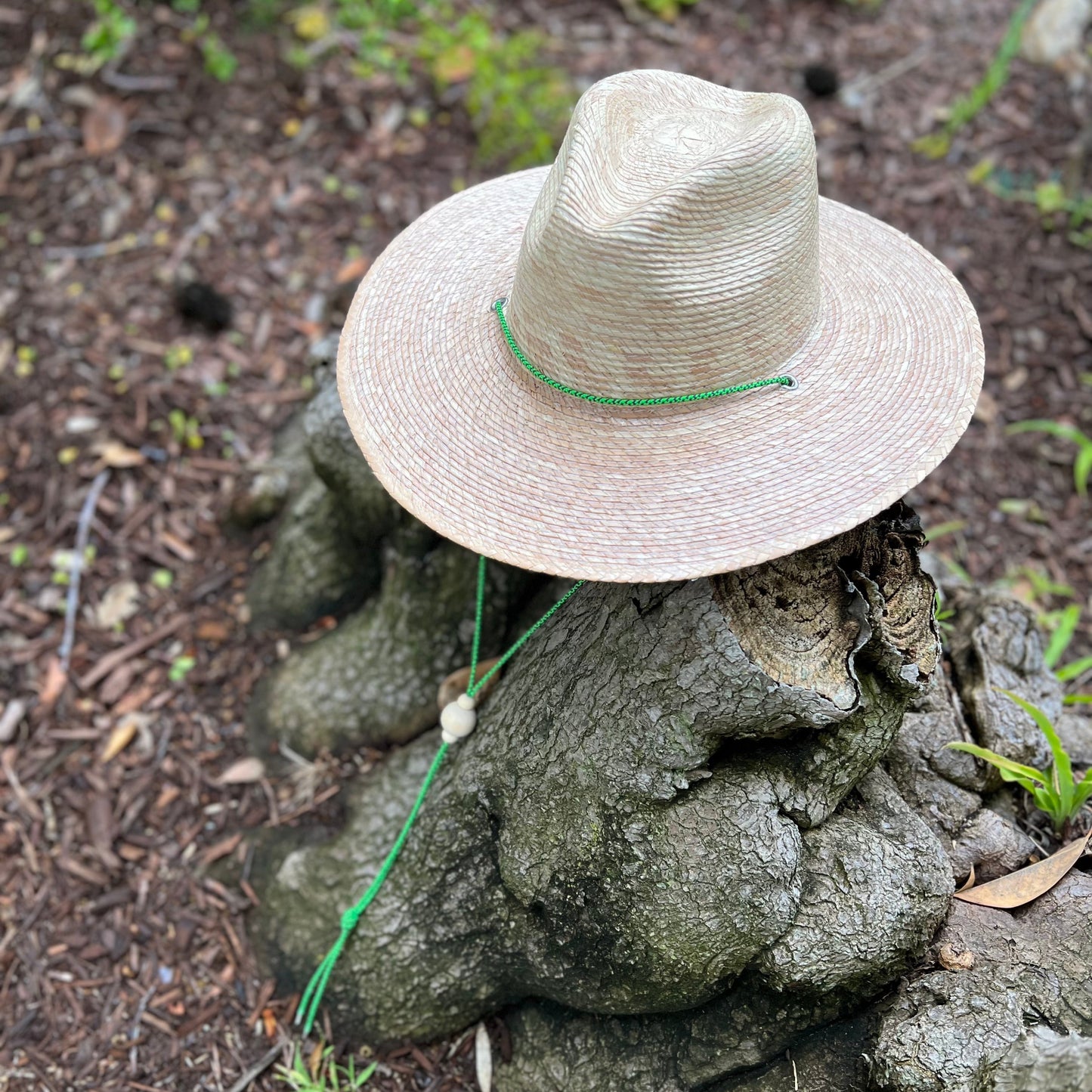 Straw Fedora Flat Brim + Chin Cord
