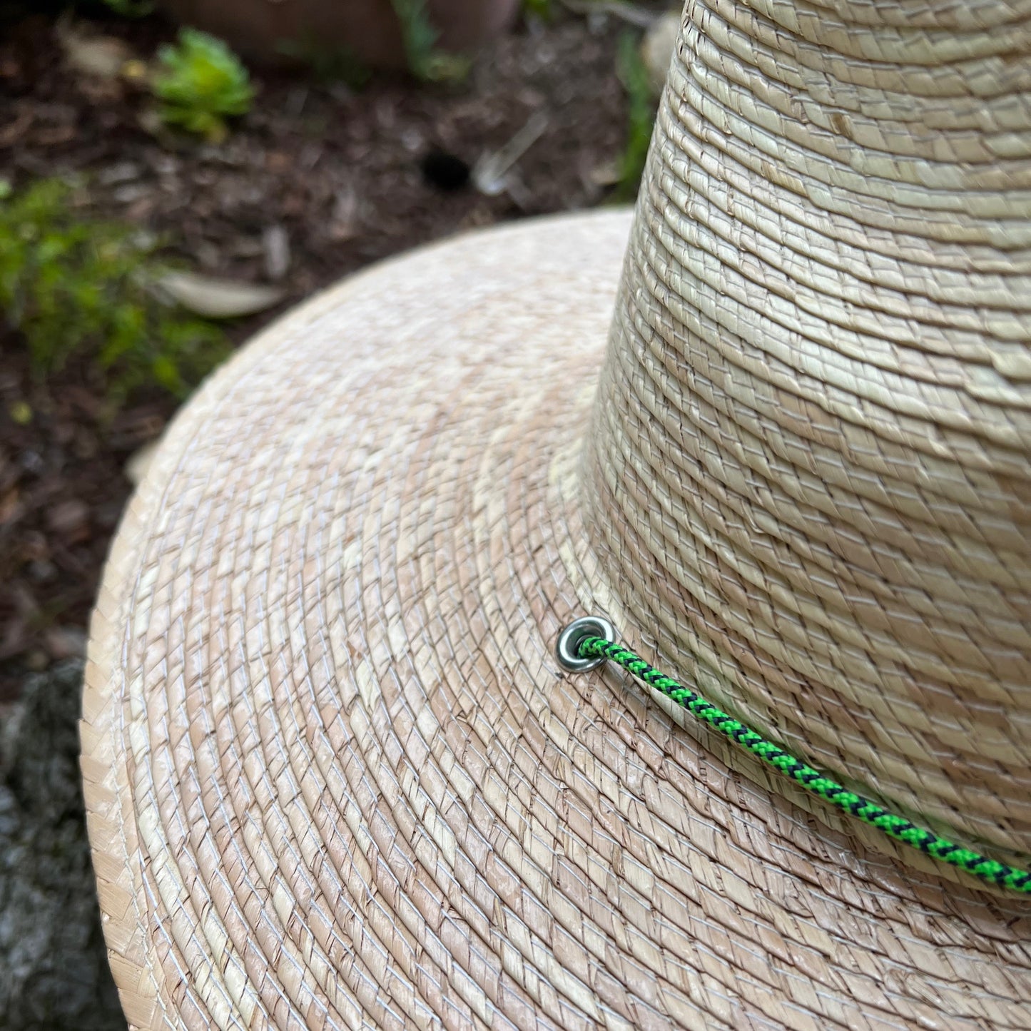 Straw Fedora Flat Brim + Chin Cord