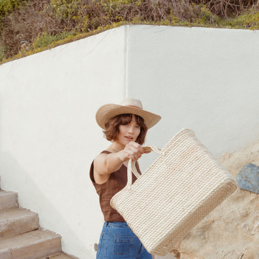 Magnolia Straw Basket Tote